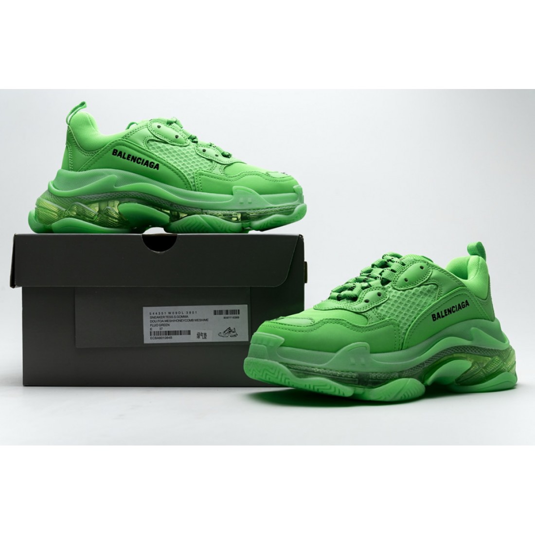 Balenciaga Triple S Fluo Green 544351 W09OL 3801