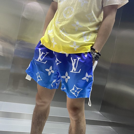 blue louis vuitton shorts