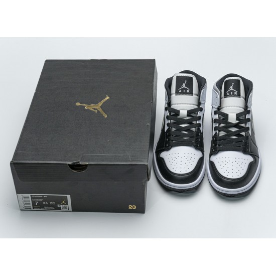 Nike Air Jordan 1 Mid WHITE SHADOW Black 554724 073 4 550x550w