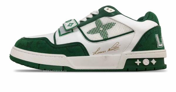 Pre-owned Lv Trainer Green White In Green/white