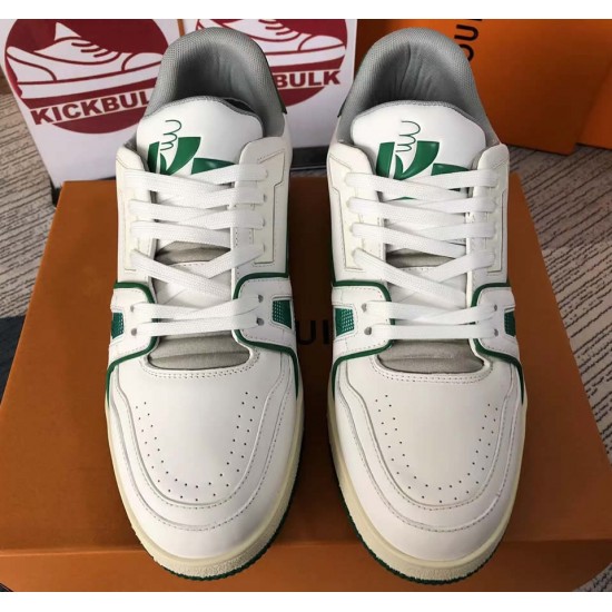 Louis Vuitton Trainer Sneaker White and Green - proalpaandomega