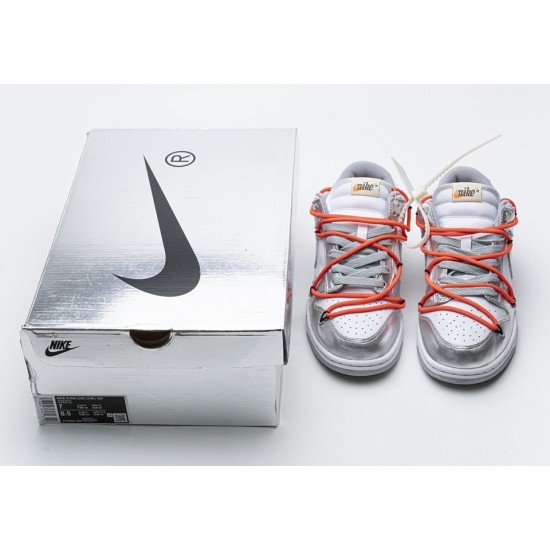 OFF White x Nike Dunk SB Low Silver White CT0856-800