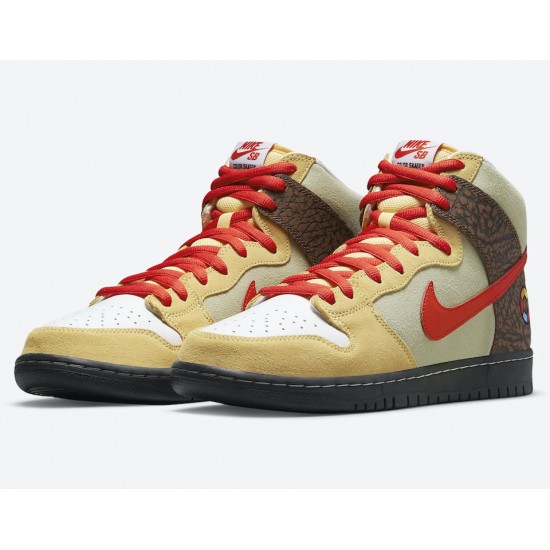 COLOR SKATES X DUNK HIGH SB 'nike air force one orange and white gold dress' CZ2205-700