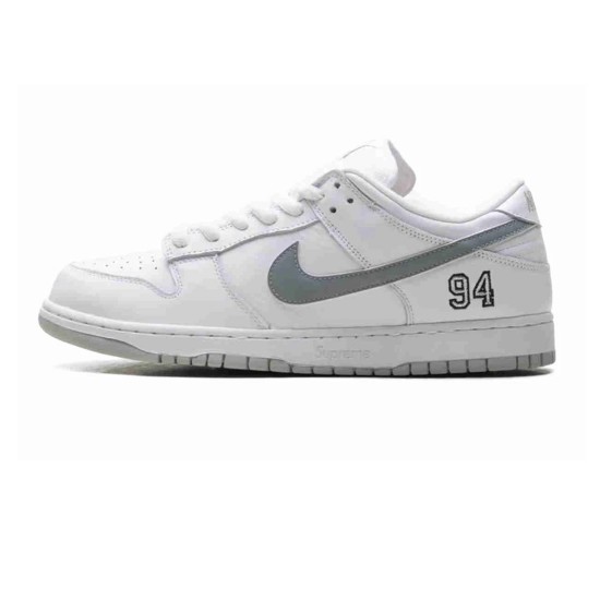 Supreme x Dunk Low SB 'White Metallic Silver' 2025 HQ8487-100