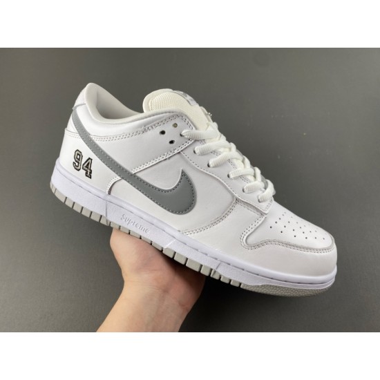 Supreme x Dunk Low SB 'White Metallic Silver' 2025 HQ8487-100