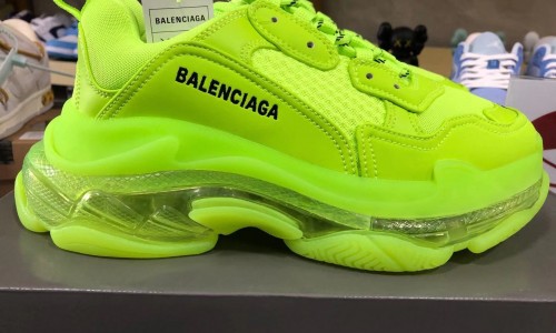 Balenciaga Triple S Fluorescent Green Kickbulk Sneaker camera photos reddit reviews