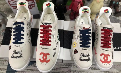 Custom Made CHANEL x PHARREL Williams Graffiti Kickbulk Sneakers shoes retail wholesale worldwide free shipping camera photos