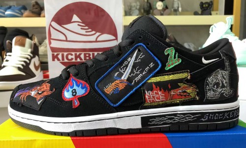 NECKFACE X NIKE DUNK LOW PRO SB 'BLACK' 2022 DQ4488-001 Kickbulk colour-block sneaker shoes reviews Camera photos