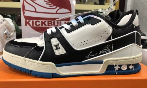 Louis Vuitton Trainer Black Blue GO122011 Kickbulk LV colour-block sneaker shoes reviews camera photos