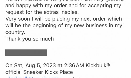 Kickbulk Sneaker always wants to provide the best quality and service