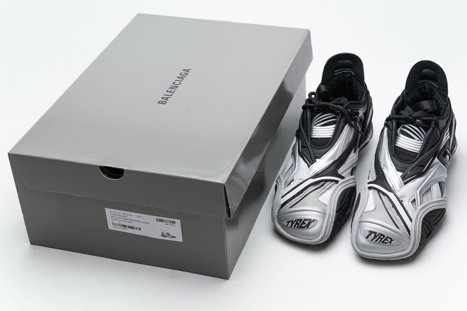 Balenciaga Tyrex 5.0 Sneaker Black Silver 8 - kickbulk.co