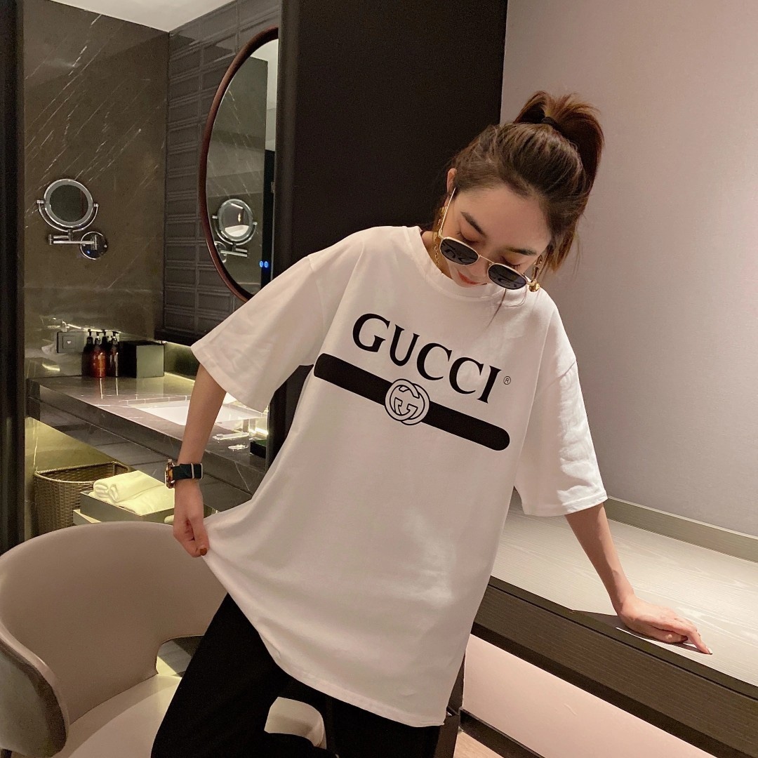 Gucci Black White Crossbar T Shirt Printing Pure Cotton 9 - kickbulk.co