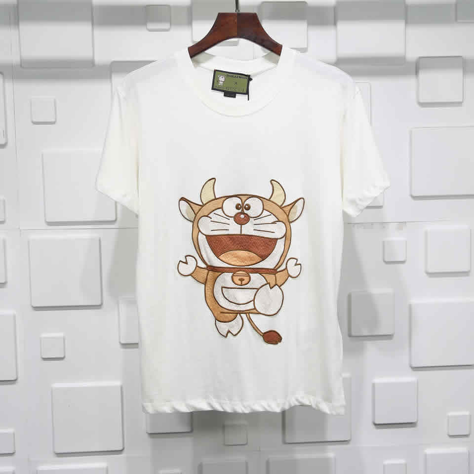 Gucci Doraemon T Shirt Embroidery Pure Cotton 1 - kickbulk.co