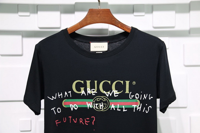 Gucci T Shirt Signature Graffiti Pure Cotton White Black 6 - kickbulk.co