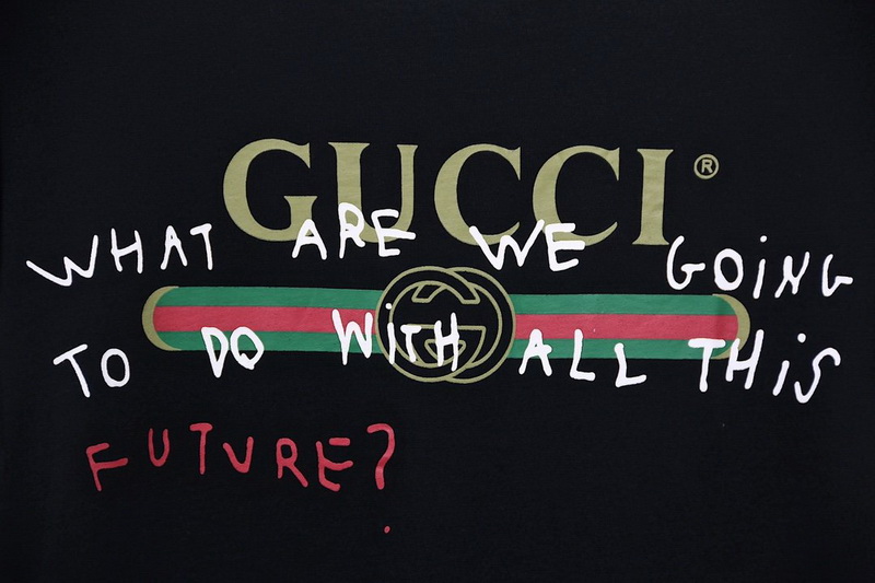 Gucci T Shirt Signature Graffiti Pure Cotton White Black 9 - kickbulk.co