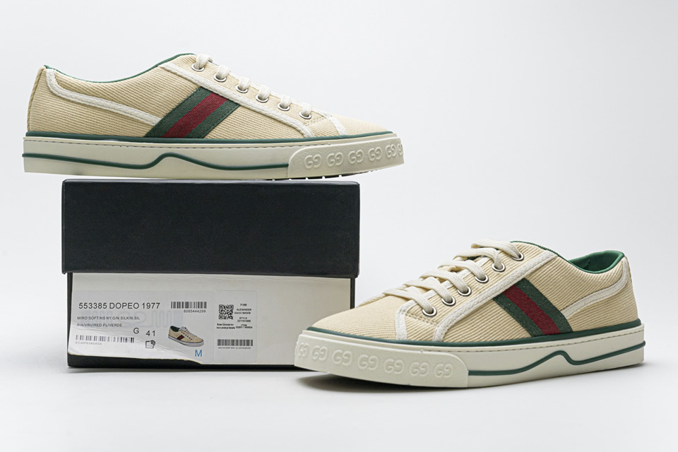 Gucci Apricot Twill Sneakers 553385dopeo1977 6 - www.kickbulk.co