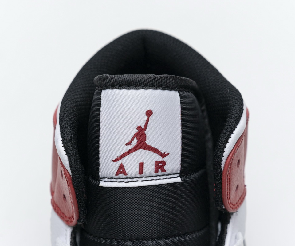 Nike Air Jordan 1 Mid White Black Gym Red 554724 116 10 - kickbulk.co