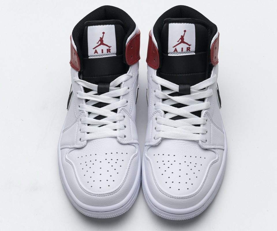Nike Air Jordan 1 Mid White Black Gym Red 554724 116 2 - kickbulk.co