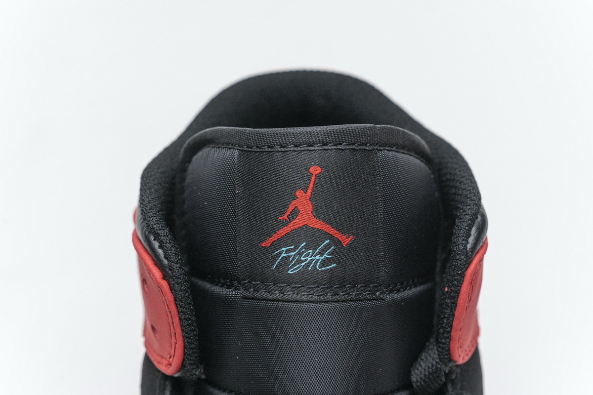 Nike Air Jordan 1 Mid Multi Color Bred Orange Mens Gs Shoes 554724 125 15 - kickbulk.co