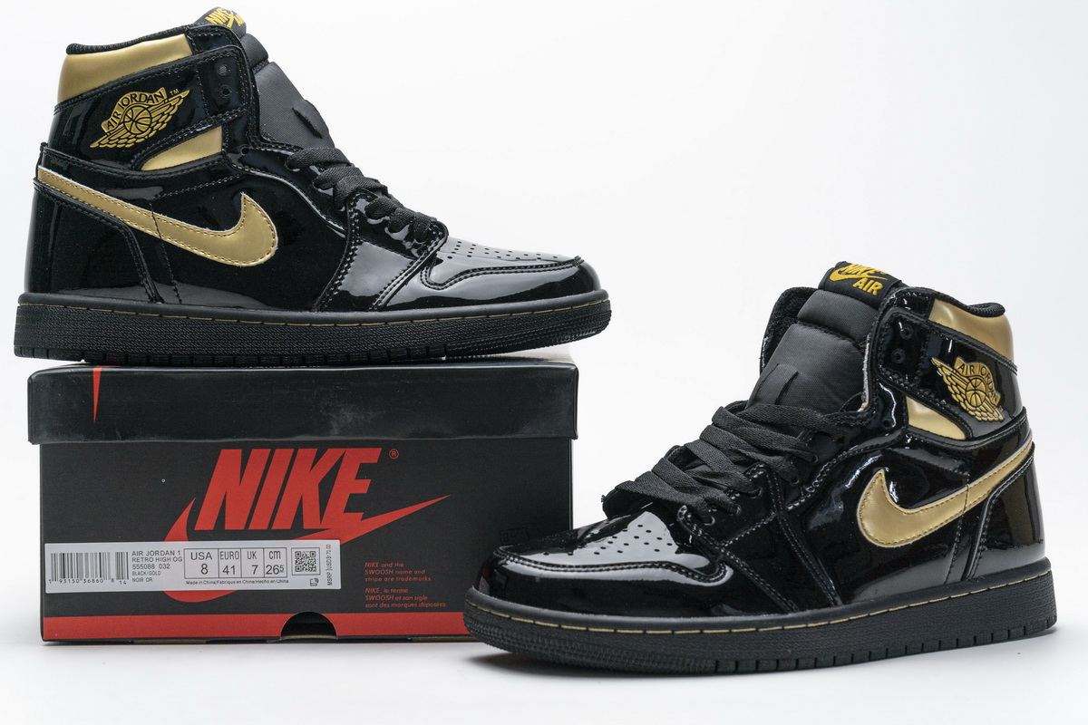 Air Jordan 1 High Og Black Gold Patent Leather New Release Date 555088 032 8 - kickbulk.co