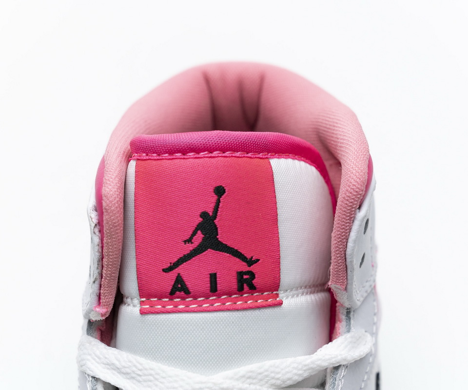 Nike Air Jordan 1 Mid White Black Hyper Pink 555112 106 10 - kickbulk.co