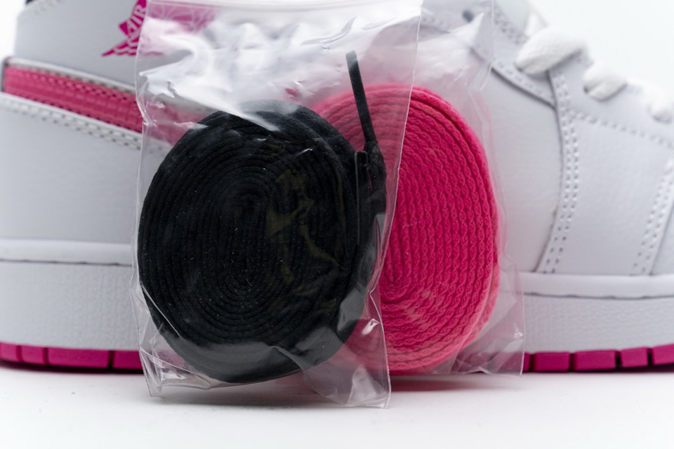 Nike Air Jordan 1 Mid White Black Hyper Pink 555112 106 18 - kickbulk.co