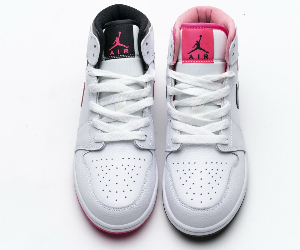 Nike Air Jordan 1 Mid White Black Hyper Pink 555112 106 2 - kickbulk.co
