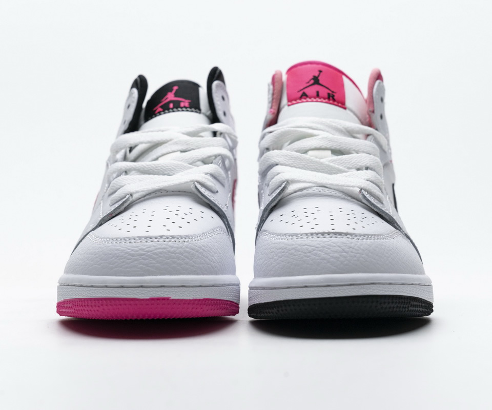 Nike Air Jordan 1 Mid White Black Hyper Pink 555112 106 6 - kickbulk.co