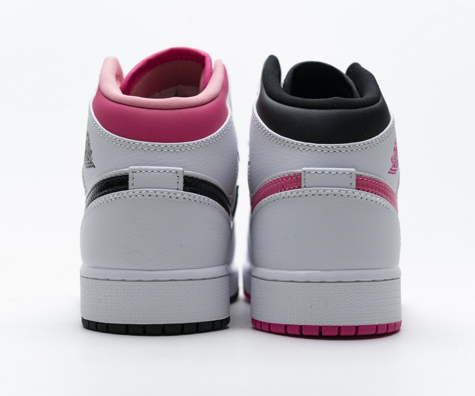 Nike Air Jordan 1 Mid White Black Hyper Pink 555112 106 7 - kickbulk.co