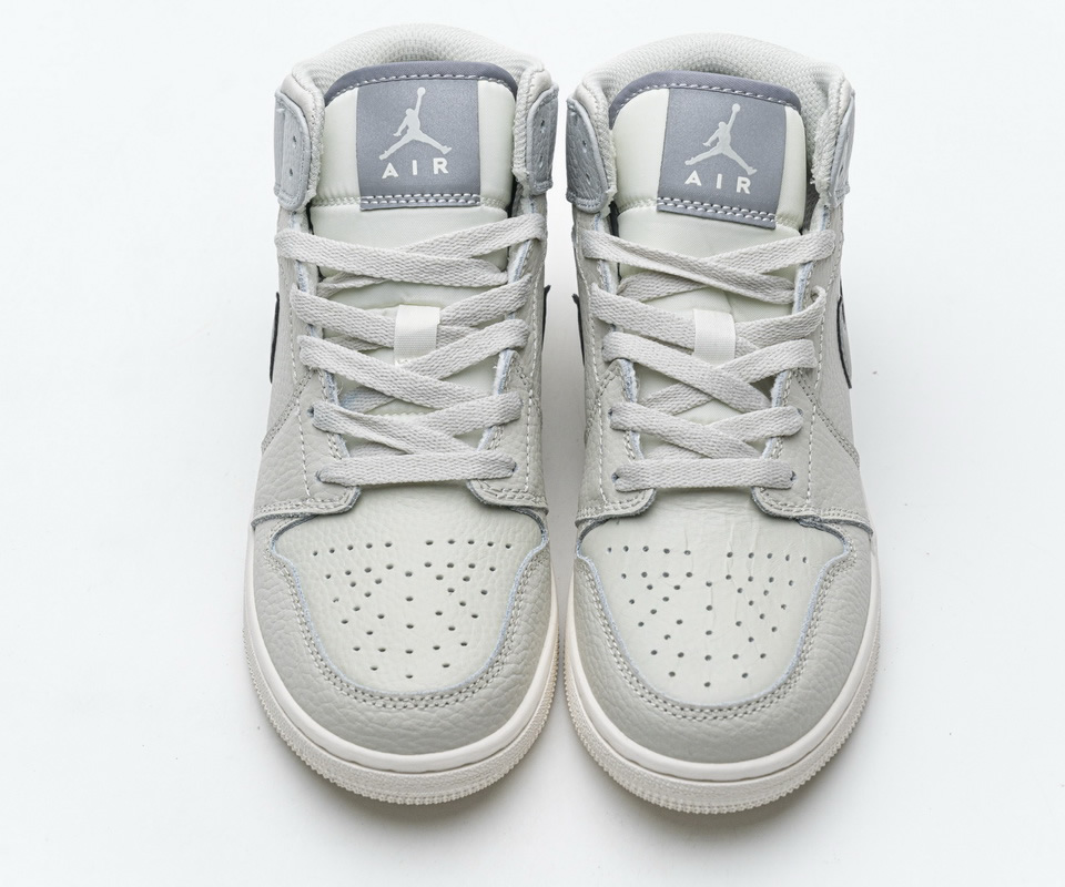 Nike Air Jordan 1 Mid Light Bone Grey 582542 003 2 - kickbulk.co