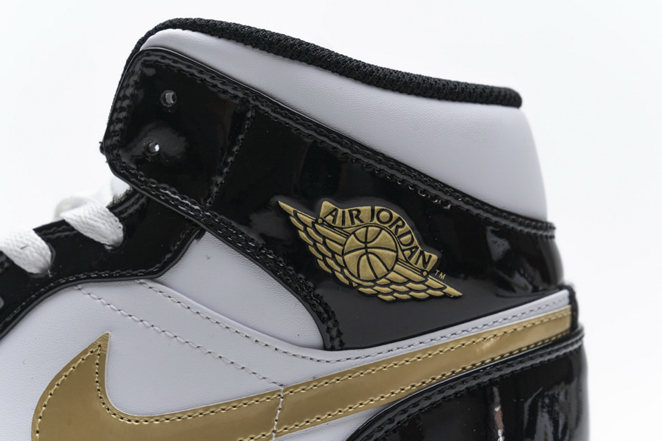 Nike Air Jordan 1 Mid Gold Patent Leather 852542 007 16 - kickbulk.co