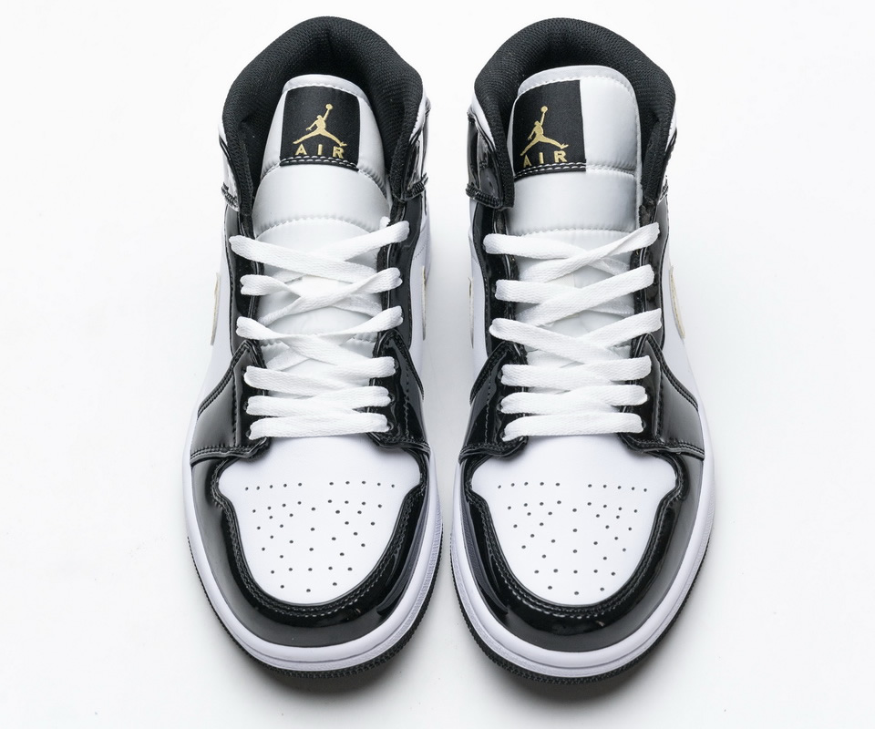 Nike Air Jordan 1 Mid Gold Patent Leather 852542 007 2 - kickbulk.co