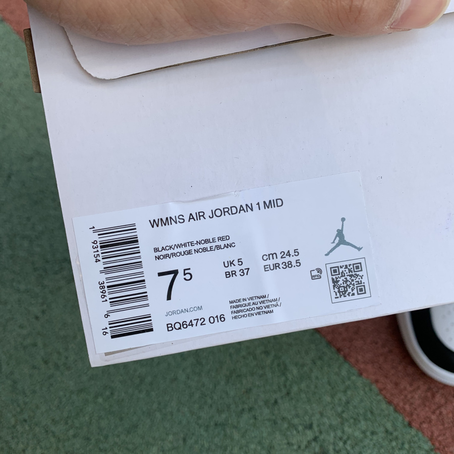 Nike Air Jordan 1 Mid Noble Red Factory Resale Bq6472 016 13 - kickbulk.co