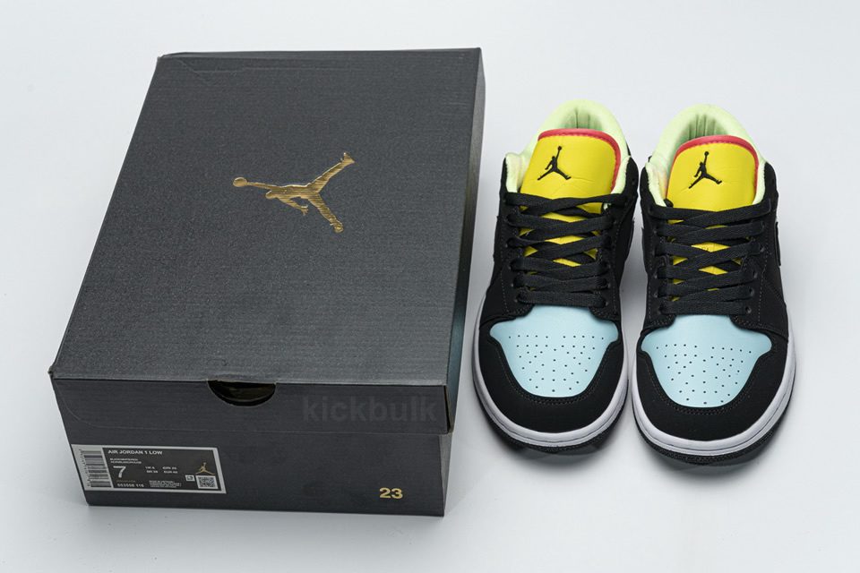 Nike Air Jordan 1 Low Black Yellow Blue Ck3022 013 4 - kickbulk.co