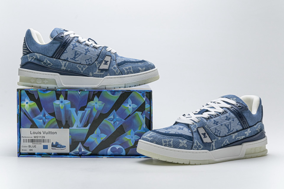 Louis Vuitton Blue Denim Trainer Sneaker 3 - kickbulk.co