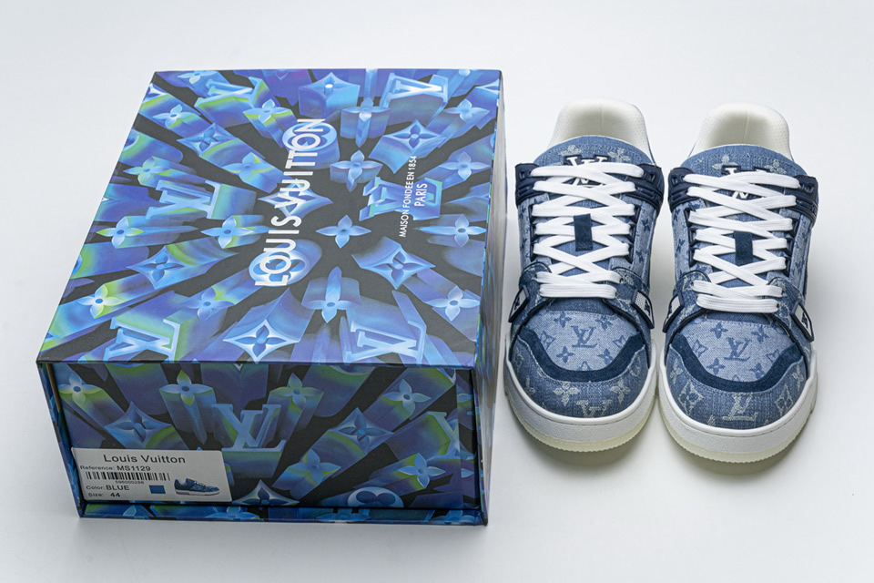 Louis Vuitton Blue Denim Trainer Sneaker 4 - kickbulk.co