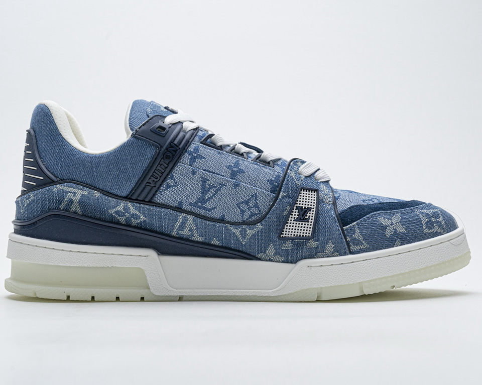 Louis Vuitton Blue Denim Trainer Sneaker 8 - kickbulk.co