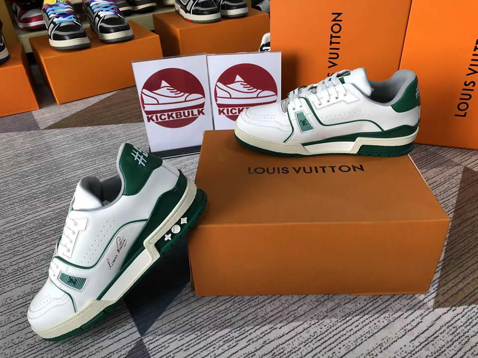 Louis Vuitton Trainer Low White Green — Kick Game