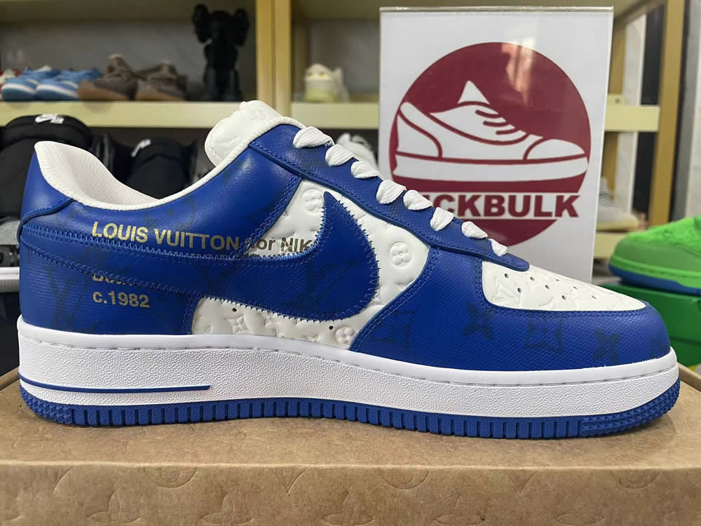 Louis Vuitton Air Force 1 Trainer Sneaker Blue White Lk0228 10 - kickbulk.co
