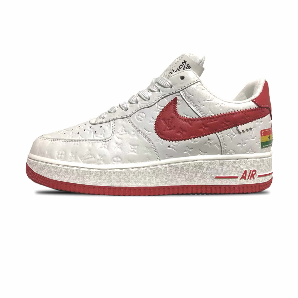Louis Vuitton Air Force 1 Trainer Sneaker White Red Ms0232 1 - kickbulk.co