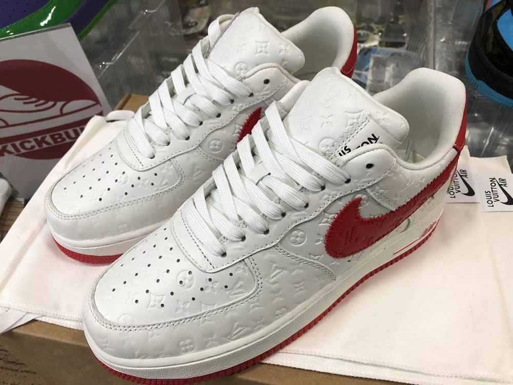 Louis Vuitton Air Force 1 Trainer Sneaker White Red Ms0232 3 - kickbulk.co