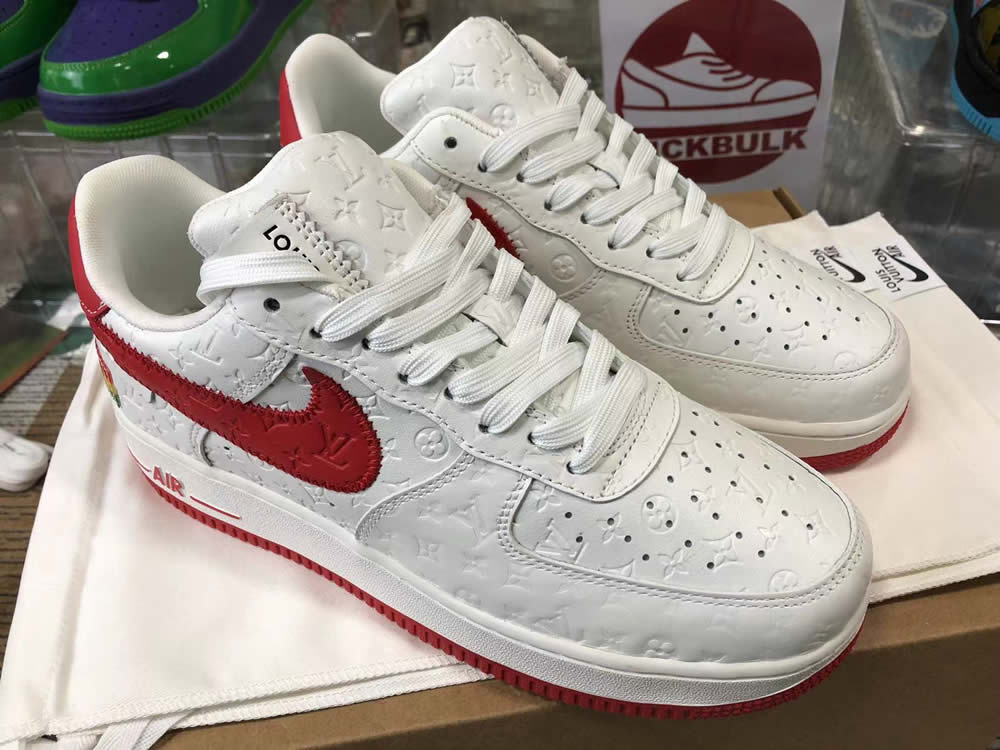 Louis Vuitton Air Force 1 Trainer Sneaker White Red Ms0232 4 - kickbulk.co