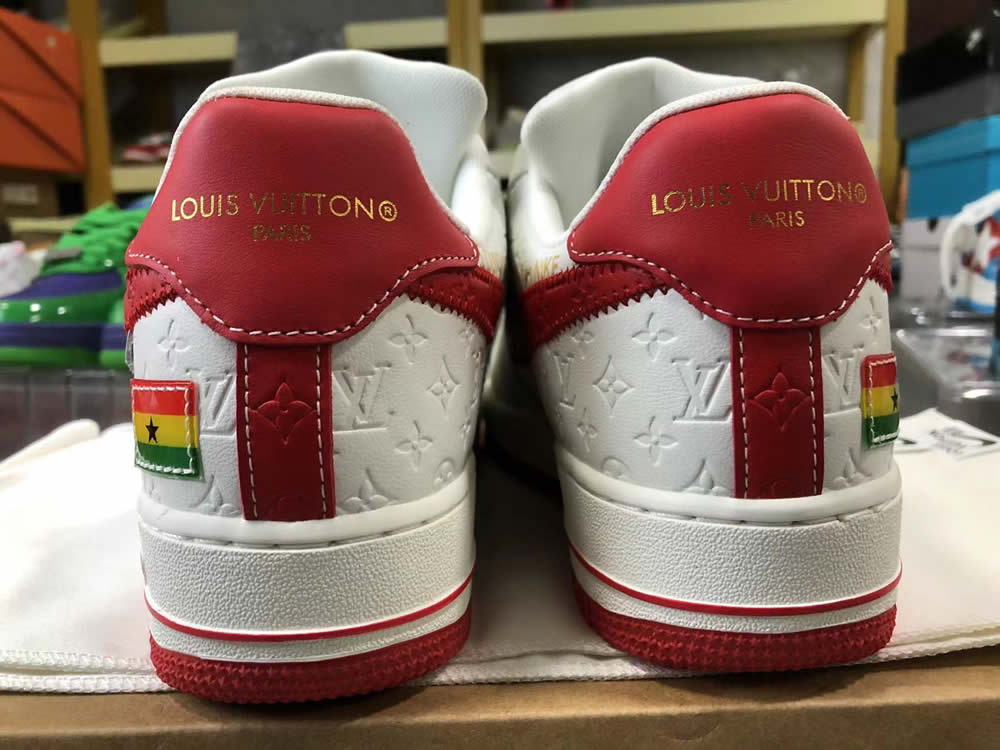 Louis Vuitton Air Force 1 Trainer Sneaker White Red Ms0232 5 - kickbulk.co