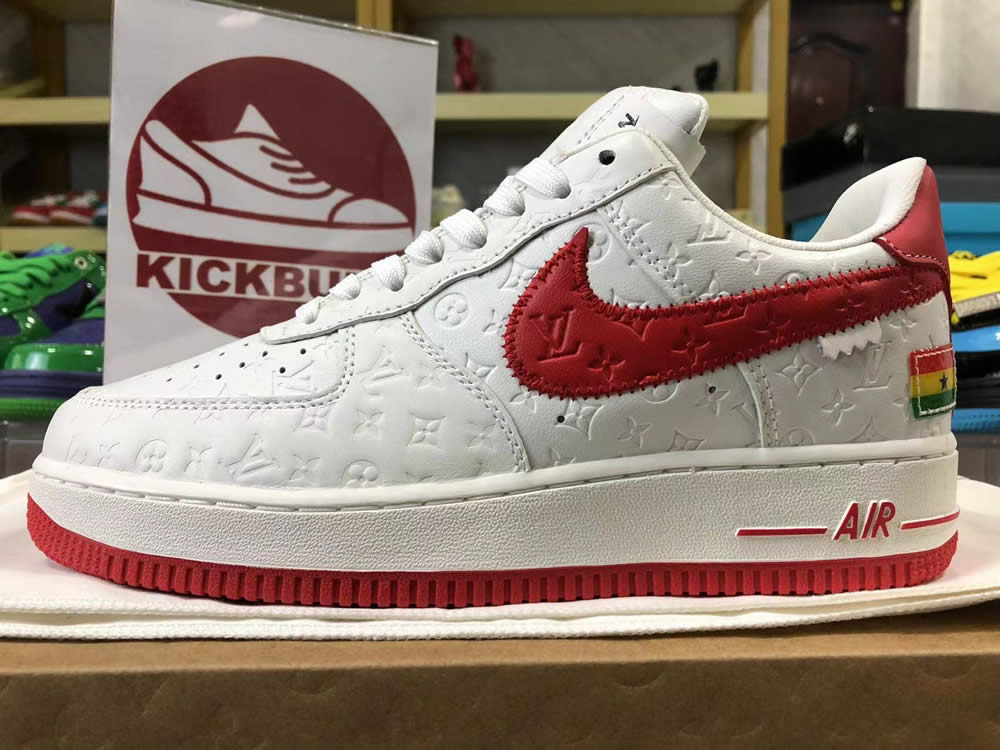 Louis Vuitton Air Force 1 Trainer Sneaker White Red Ms0232 8 - kickbulk.co