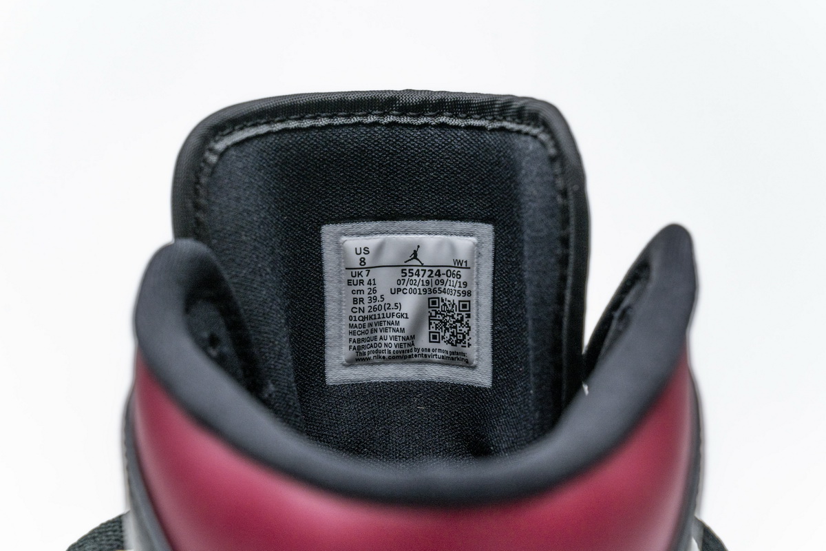Nike Air Jordan 1 Mid Bred Toe 554724 066 22 - kickbulk.co