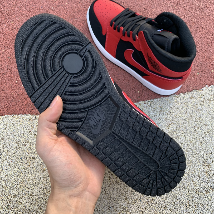 Nike Air Jordan 1 Mid Gs Black Gym Red 554725 054 10 - kickbulk.co