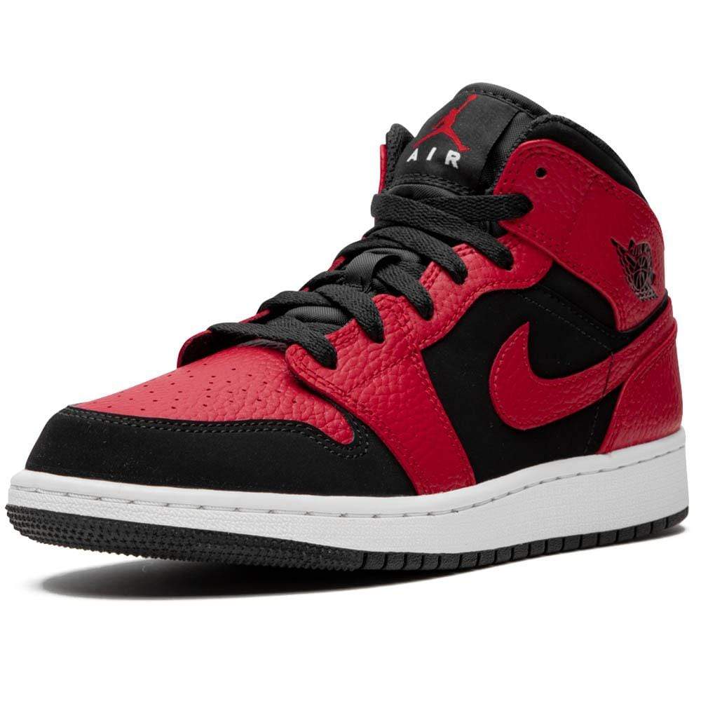 Nike Air Jordan 1 Mid Gs Black Gym Red 554725 054 5 - kickbulk.co