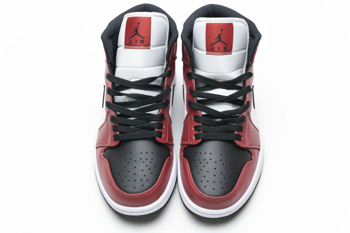 Nike Air Jordan 1 Mid Gs Chicago Black Toe 554725 069 10 - kickbulk.co