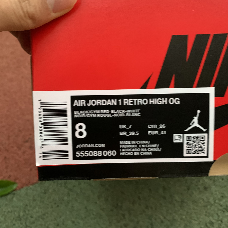 Nike Air Jordan 1 Retro High Og Black Gym Red 555088 060 20 - kickbulk.co