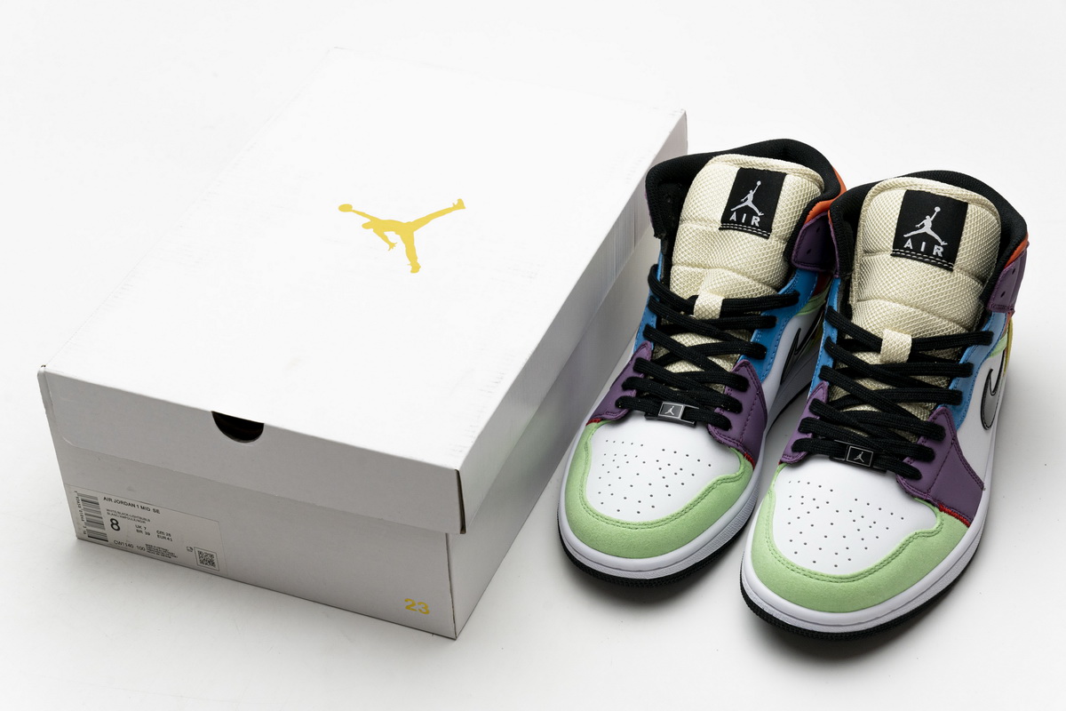 Nike Air Jordan 1 Mid Se Multi Colour W Cw1140 100 10 - kickbulk.co